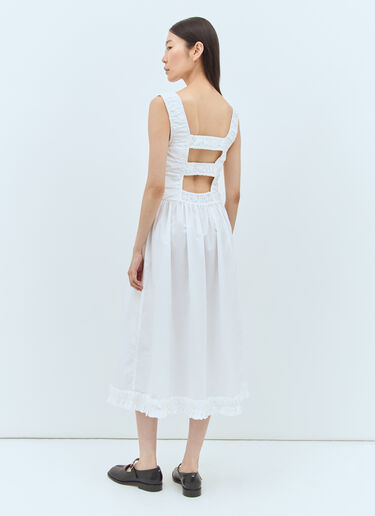 Cotton Poplin Midi Dress GANNI Cotton Poplin Midi Dress White gan0257010