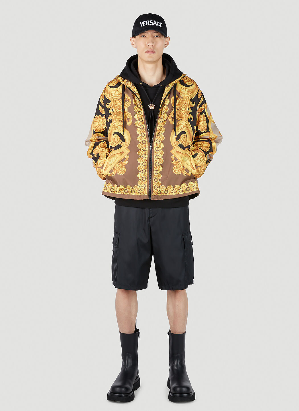 Versace Barocco 660 Windbreaker Jacket in Gold LN CC