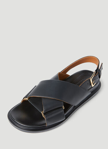 Marni Fussbett Leather Sandals Black mni0255023