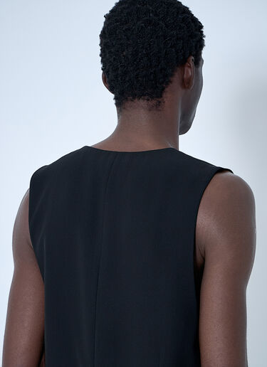 Saint Laurent Silk Crepe Waistcoat Black sla0160004