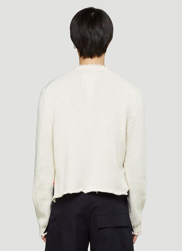 Maison Margiela Distressed Knitted Sweater White mla0143004
