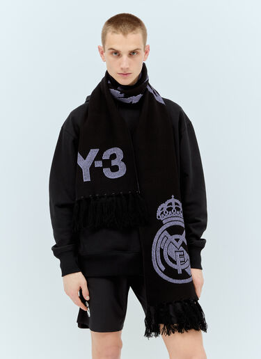 Y-3 x Real Madrid 로고 자카드 스카프 블랙 rma0156014