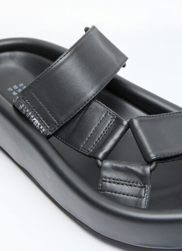 MM6 Maison Margiela Webbing Slip-On Platform Sandals Black mmm0255033