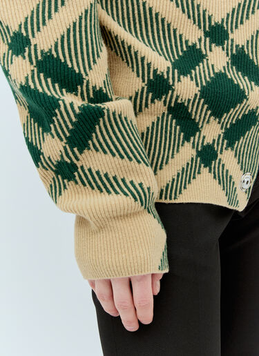 Burberry 格纹羊毛混纺开衫 米色 bur0155057