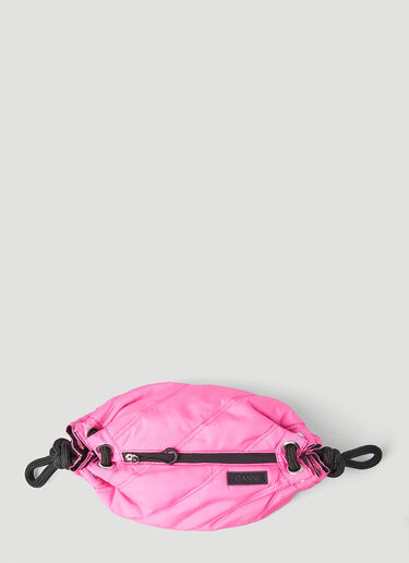 GANNI Quilted Tech Duffle Shoulder Bag Pink gan0251066