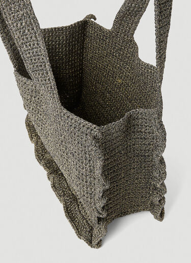 GANNI Crochet Frill Tote Bag Brown gan0253042