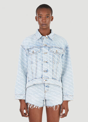 Alexander Wang Logo Denim Jacket Blue awg0245043