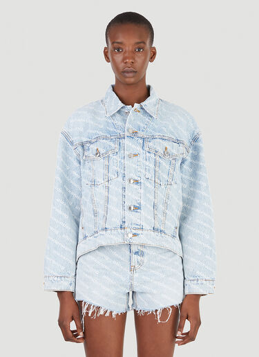 Alexander Wang Logo Denim Jacket Blue awg0245043