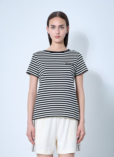 Moncler Striped Logo Motif T-Shirt Black mon0260026