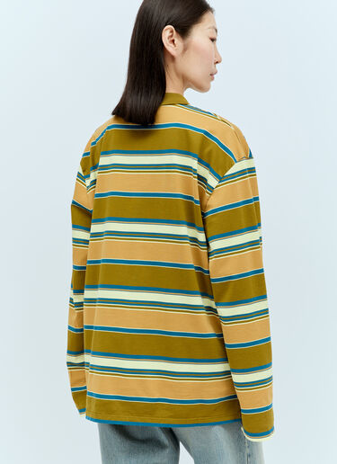 Miu Miu Striped Polo Top Yellow miu0356001