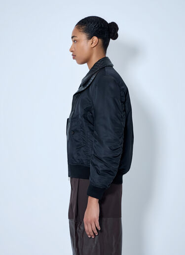 LN-CC® - Bottega Veneta: Quilted Collar Bomber Jacket - Black Bottega Veneta Quilted Collar Bomber Jacket Black bov0264047
