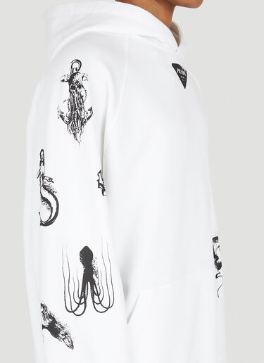 Prada Logo Graphic Hooded Sweatshirt White pra0148027