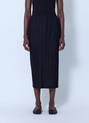 Pleats Please Issey Miyake Thicker Bottoms 1 Midi Skirt Black plp0266059