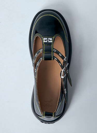 GANNI Everyday Buckle Mary Jane Shoes Black gan0260017