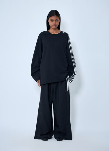 Y-3 Striped Shoulder Cotton T-Shirt Black yyy0364028