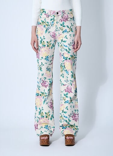 Chloé Floral Denim Jeans Blue chl0260004