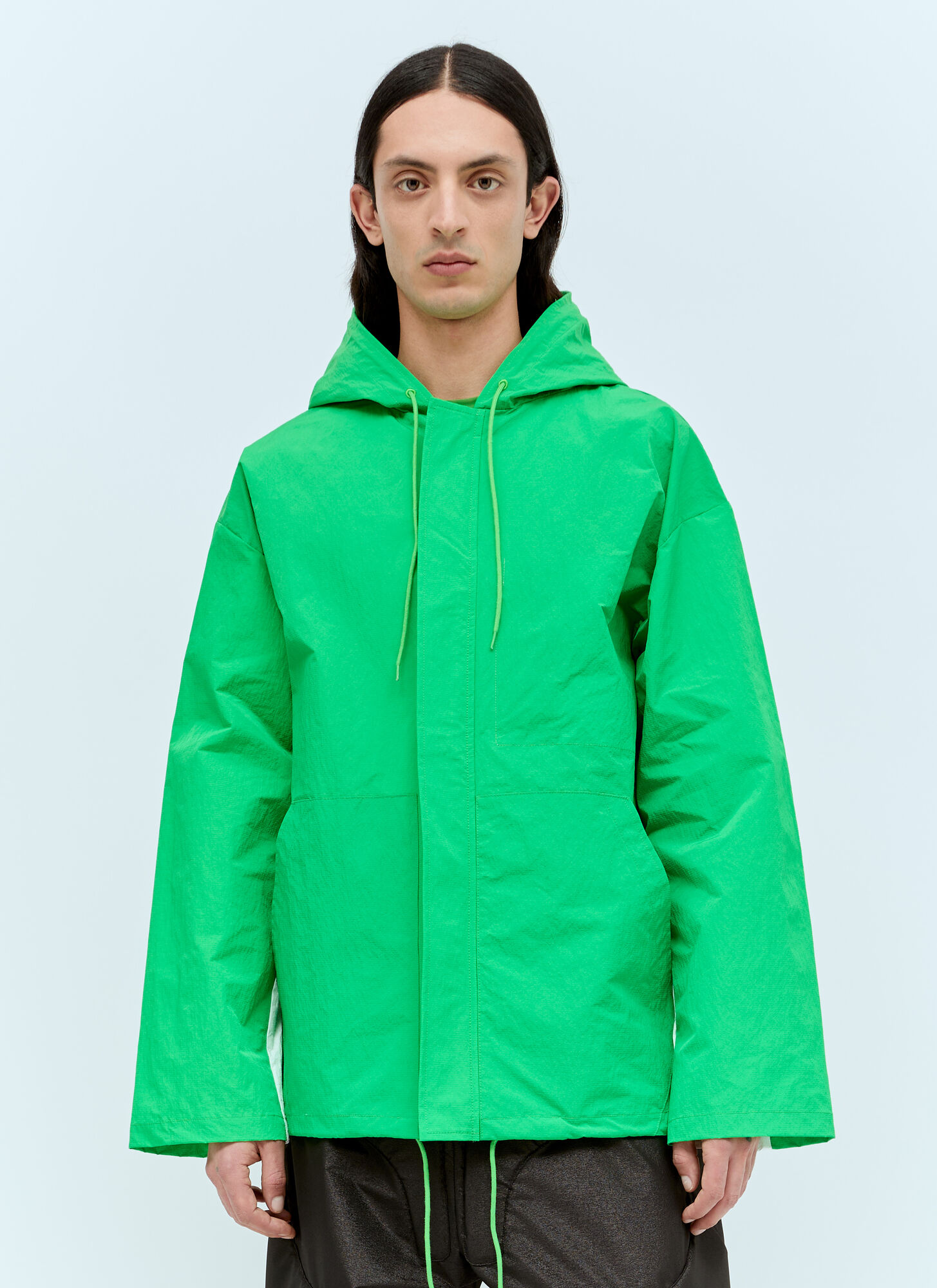 Shop Walter Van Beirendonck Stop Hooded Jacket In Green