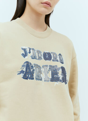 Aries J'Adoro Patchwork Sweatshirt Beige ari0254016