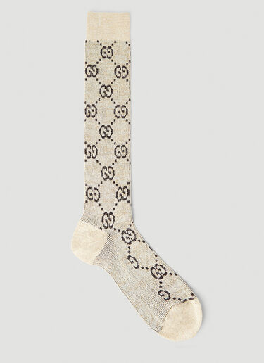 Gucci Lamé GG Socks White guc0245235