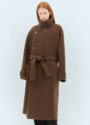 Lemaire Wrap Wool Coat Grey lem0260003