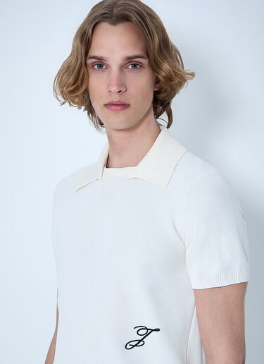 Ribbed Collar Knit Polo Jacquemus Ribbed Collar Knit Polo White jac0164023