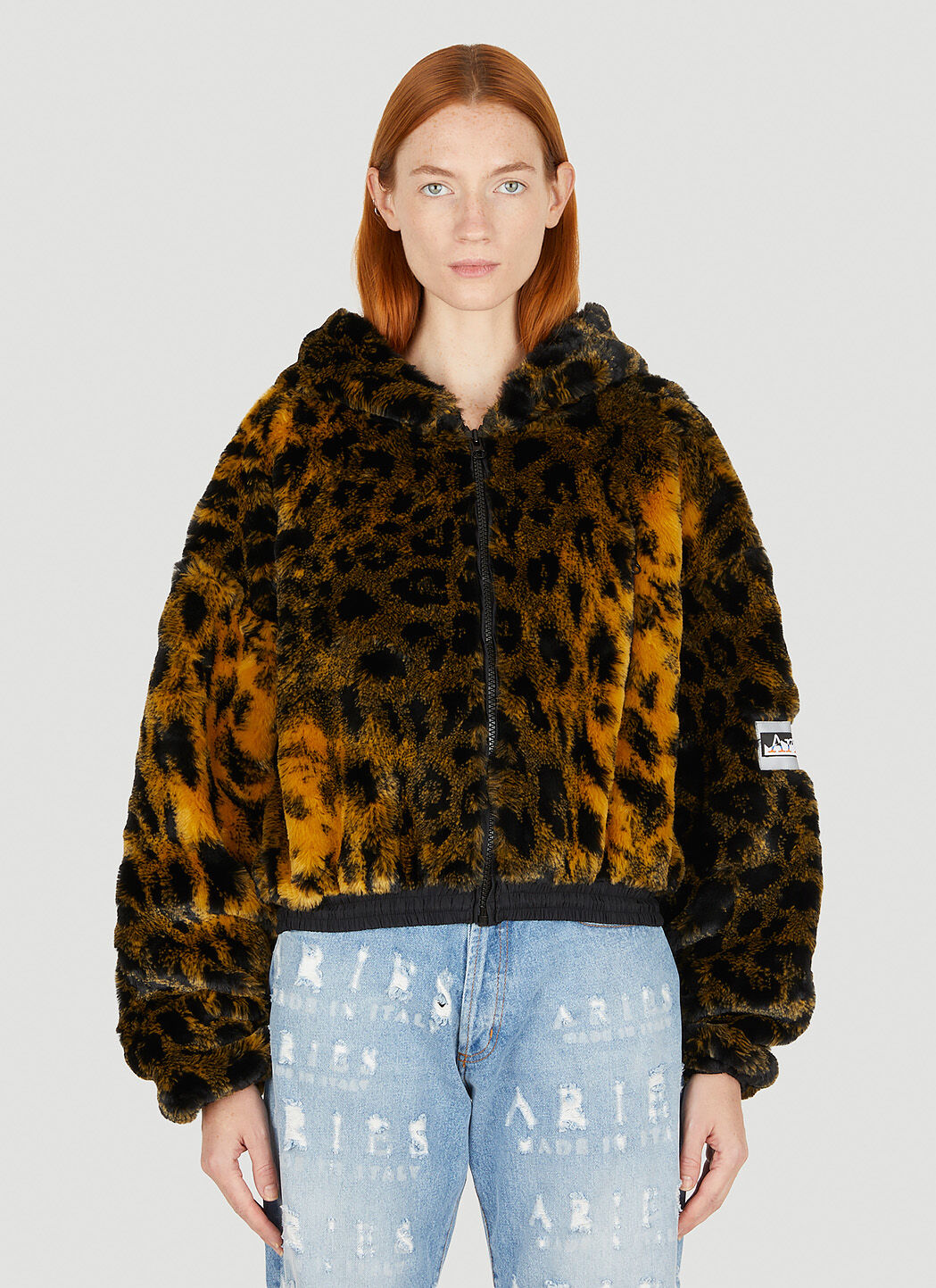 Leopard hooded top jacket