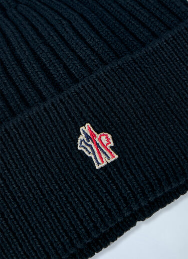 LN-CC® - Moncler Grenoble: Ribbed Knit Beanie - Black Moncler Grenoble Ribbed Knit Beanie Black mog0165014