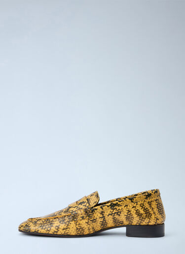 LN-CC® - Dries Van Noten: Python-Print Leather Loafers - Yellow Dries Van Noten Python-Print Leather Loafers Yellow dvn0265029