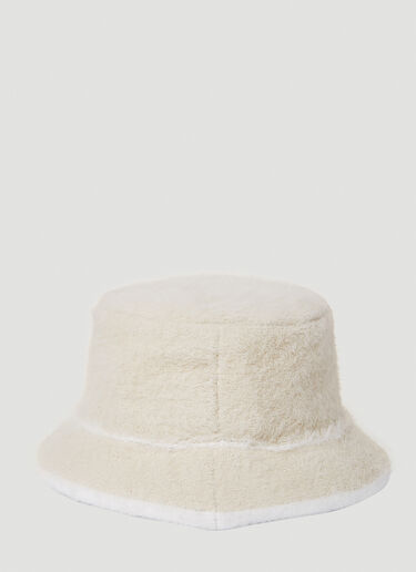 Jacquemus Le Bob Neve Fluffy Bucket Hat Cream jac0350002