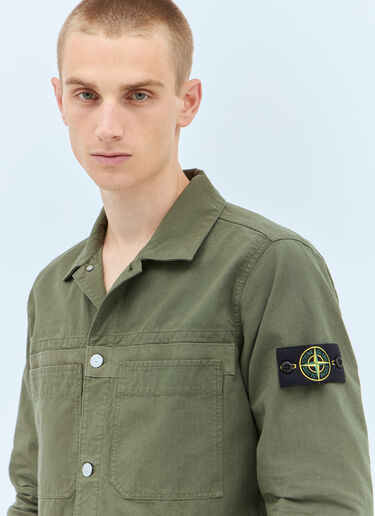 Logo Patch Overshirt Stone Island Logo Patch Overshirt Green sto0158034