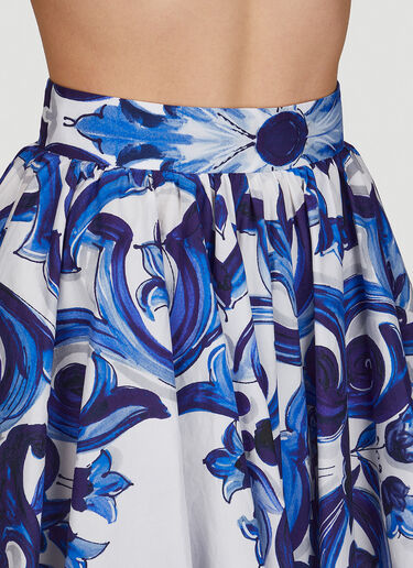 Dolce & Gabbana Majolica Print Mini Skirt Blue dol0249013