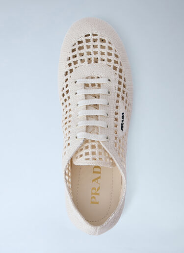Prada Collapse Crochet Sneakers Cream pra0264041