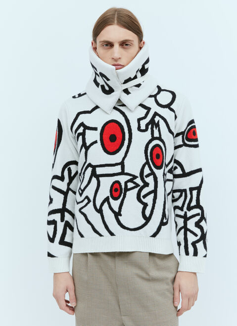 Lanvin Detachable Collar Sin Knit Sweater Multicolour lnv0153001