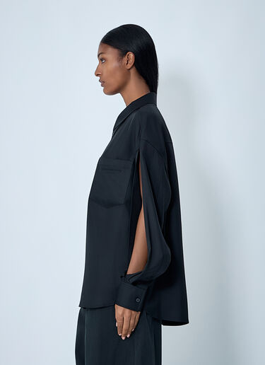 Alexander Wang Silk Shirt With Slashed Sleeves Black awg0262007