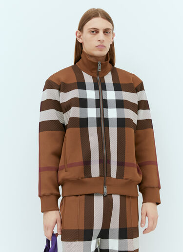 Burberry Check Bomber Jacket Brown bur0153016