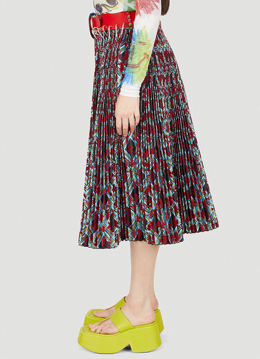Chopova Lowena Flocked Mid Length Skirt Blue cho0248017