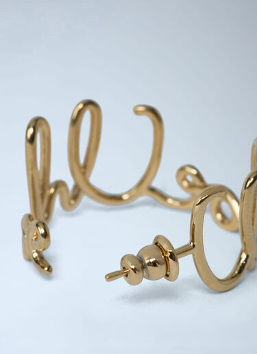 Chloé Logo Motif Hoop Earrings Gold chl0261064