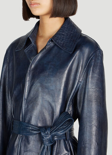 Bottega Veneta Embossed Coat Dark Blue bov0252075