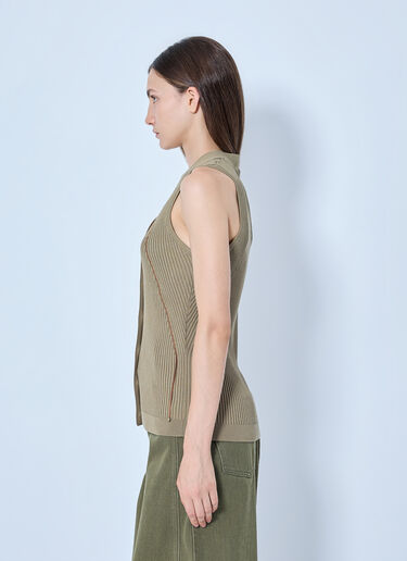 LN-CC® - Max Mara: Ribbed Knit Button-Down Vest - Beige Max Mara Ribbed Knit Button-Down Vest Beige max0265028