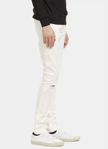 Saint Laurent Slit Knee Skinny Jeans White sla0128014