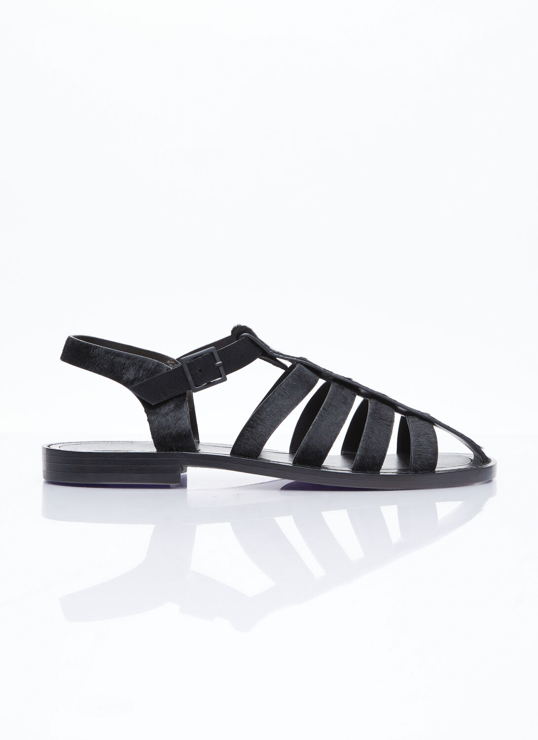 The Row Pablo Cage Flat Sandals In Black