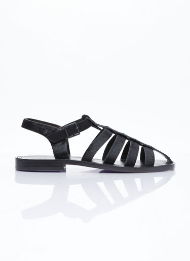 The Row Pablo Ponyhair Sandals Black row0253035