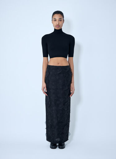 Max Mara Textured Long Skirt Black max0264310