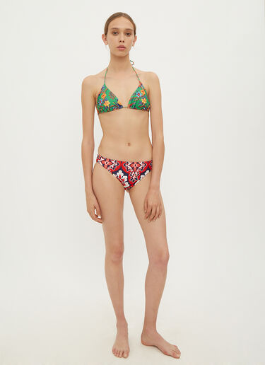 LN-CC® - La Double J: Pavone Verde Triangle Bikini Top - Green La Double J Pavone Verde Triangle Bikini Top Green ldj0234009