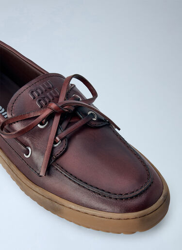 LN-CC® - Miu Miu: Leather Deck Shoes - Burgundy Miu Miu Leather Deck Shoes Burgundy miu0266048