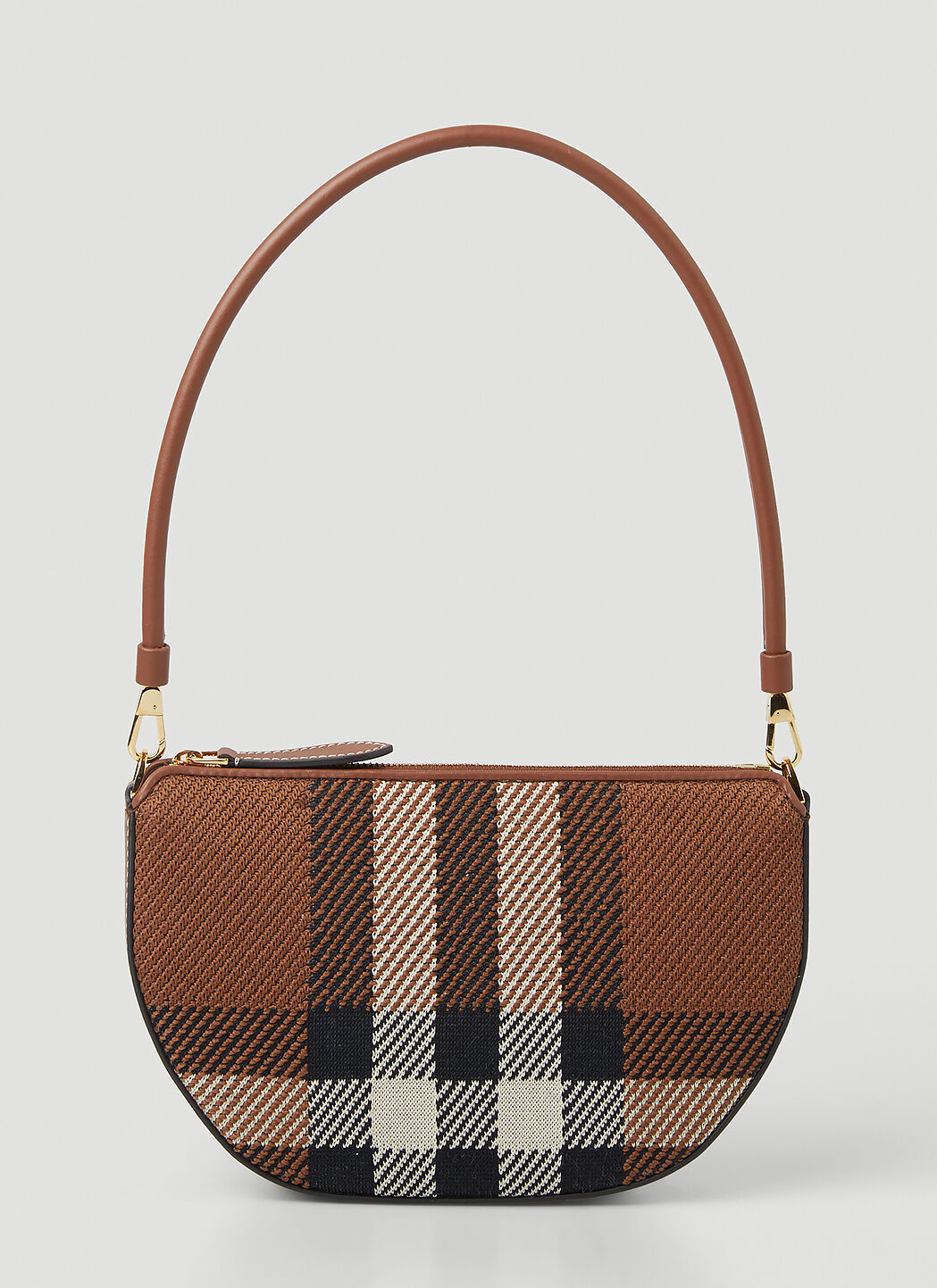 Burberry New Olympia Check Shoulder Bag in Brown LN CC