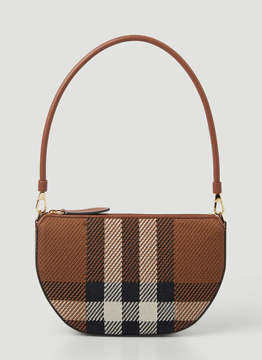 Burberry Women's New Olympia Check Shoulder Bag in Brown