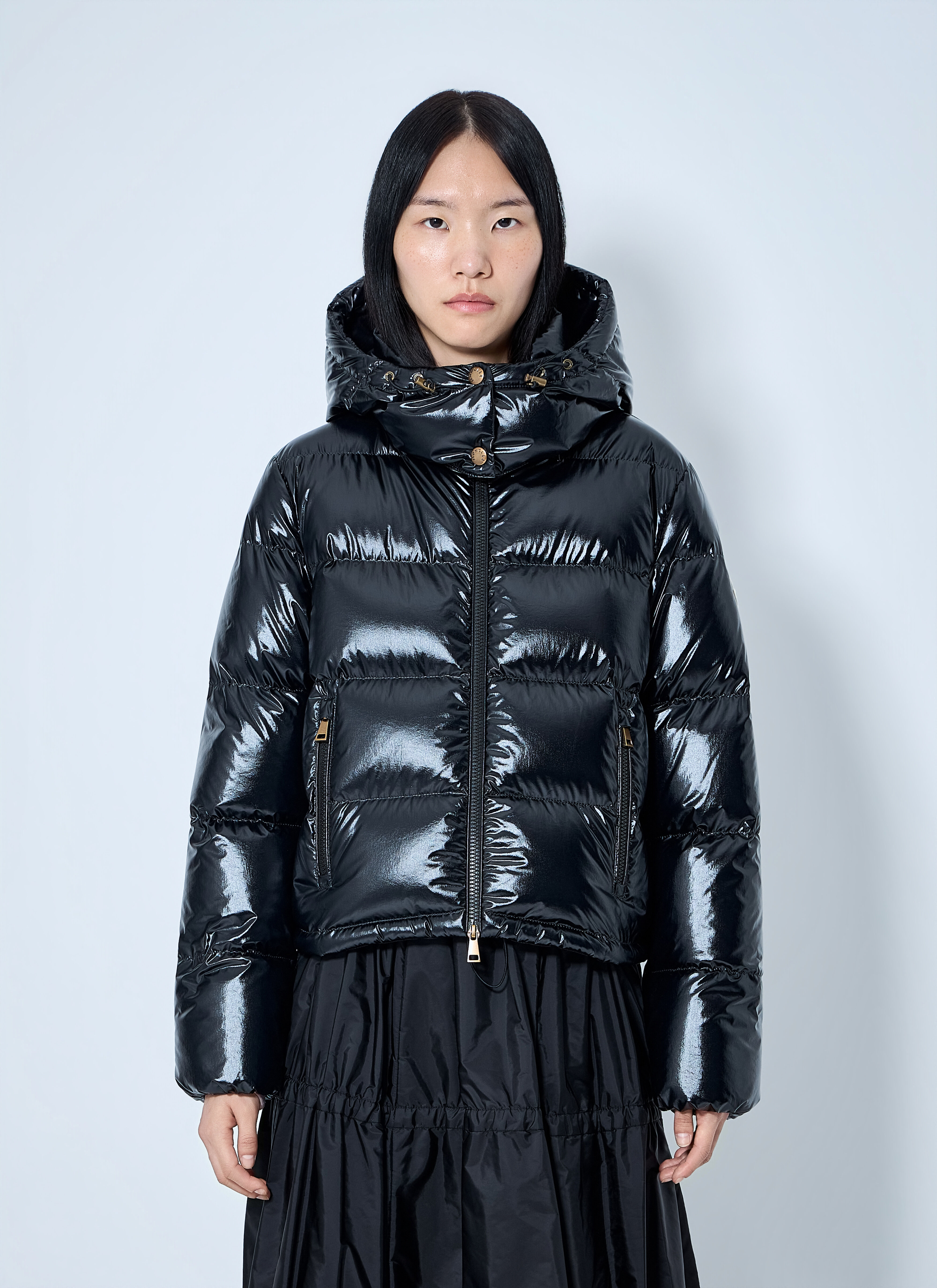 Moncler Women's' Puffer Jacket with Drawstring Hood in Black | LN-CC®