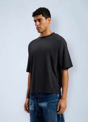 Curved Logo Loose Collar T-Shirt Palm Angels Curved Logo Loose Collar T-Shirt Black pma0162011