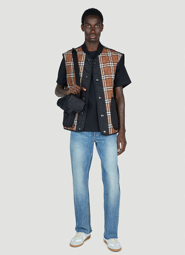 Burberry Weaverton Check Gilet Brown bur0153008
